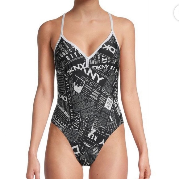 Dkny Other - DKNY Graphic T-Back One Piece Swimsuit Size XS